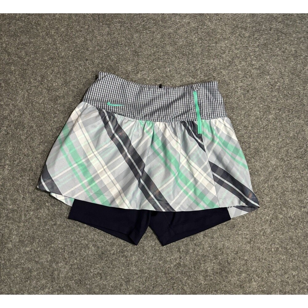 Nike Golf Skirt Dri Fit Womens Size 4 Plaid Side Zip Closure Skort